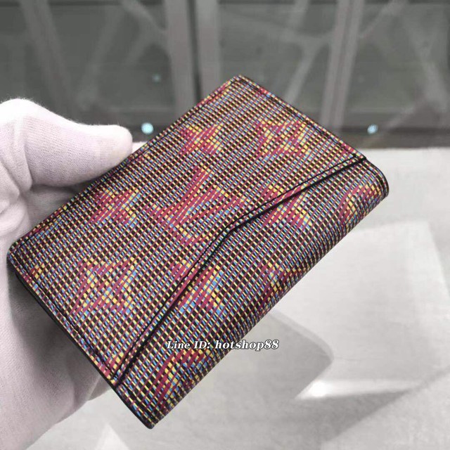 路易威登LV錢包 M60502紅花 2019秋冬款 男女款卡夾 LV新款帆布皮夾卡包 xxlv1910